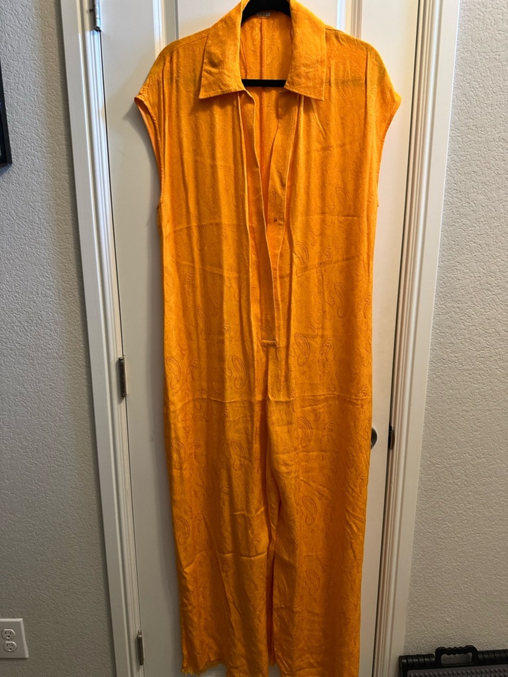 Zara Sleeveless Orange Wide-Leg Jumpsuit - Picture 4 of 12